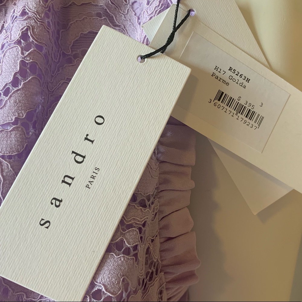 Sandro Paris Golda Lilac Mini Dress. - Picture 8 of 8